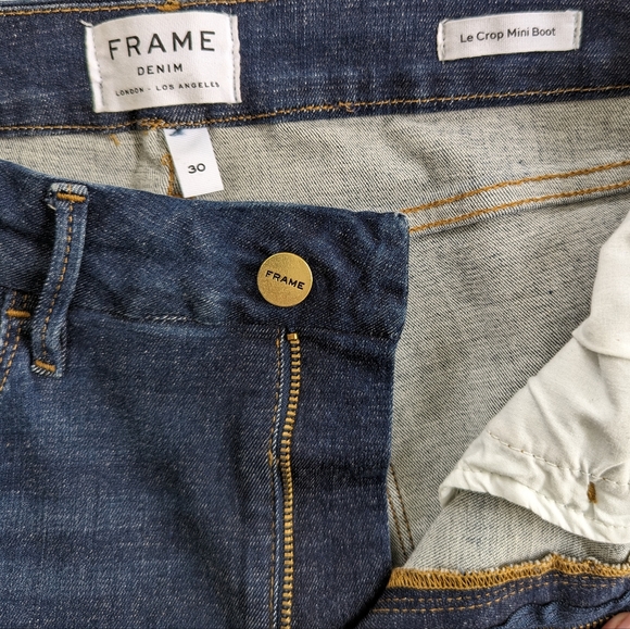 Frame Denim Le Crop Mini Boot Sidewinder Dark Wash Size 30 - Picture 8 of 15